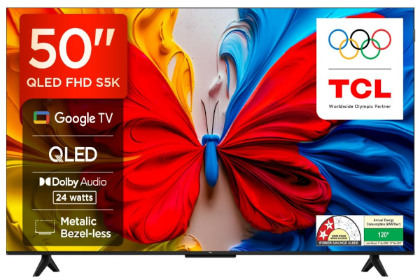 TCL 50 inch FHD QLED Google TV bezel-less smart television
