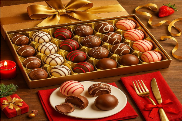 WINNI premium Belgian dark chocolate truffles 24-piece handmade imported gift box for Valentine’s Day and birthdays